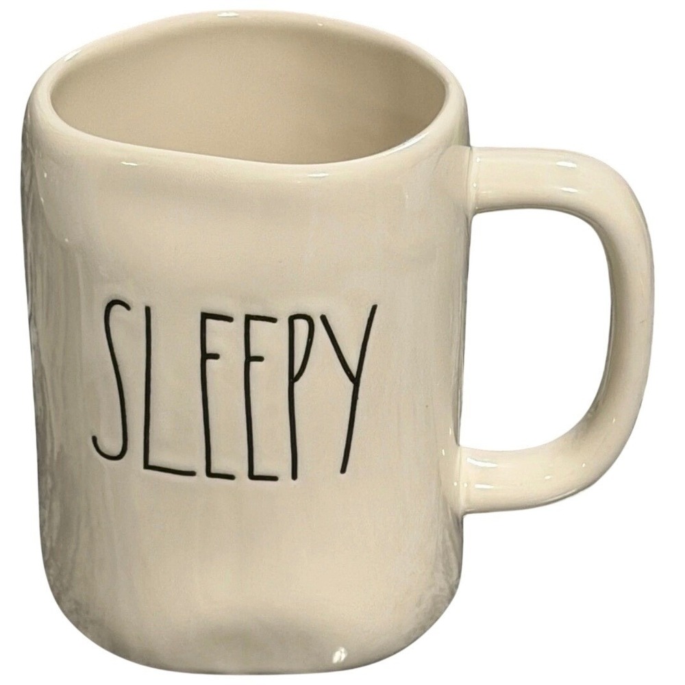 Rae Dunn Coffee Cup Mug "Sleepy" Artisan Collection By Magenta Cream Ceramic
